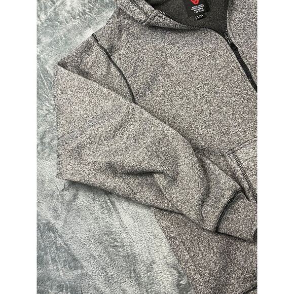 Swiss Cross men’s large gray zip up hoodie sweatshirt fleece lined pockets exc - Picture 6 of 12